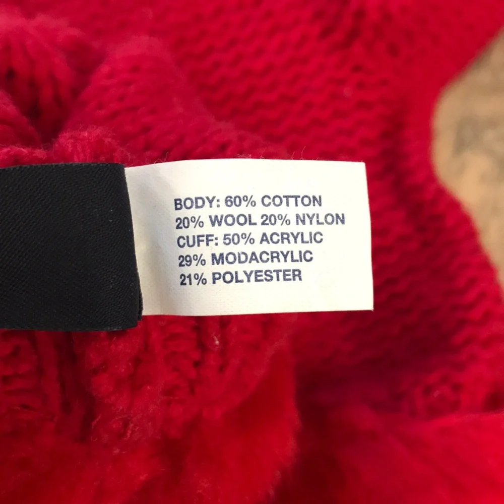 GAP Kids Wool Cable Knit Mittens with Fur Cuff Red